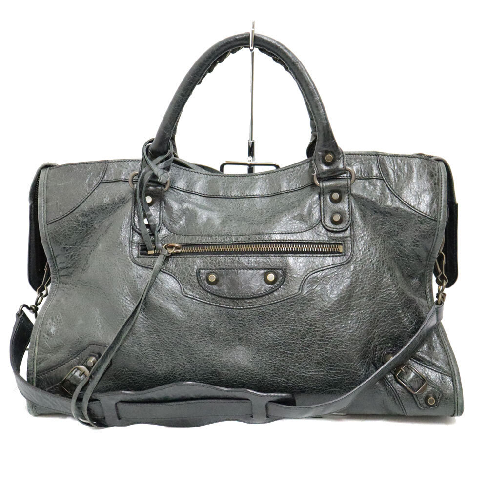 Balenciaga The City Black Leather Shoulder Bag Tote